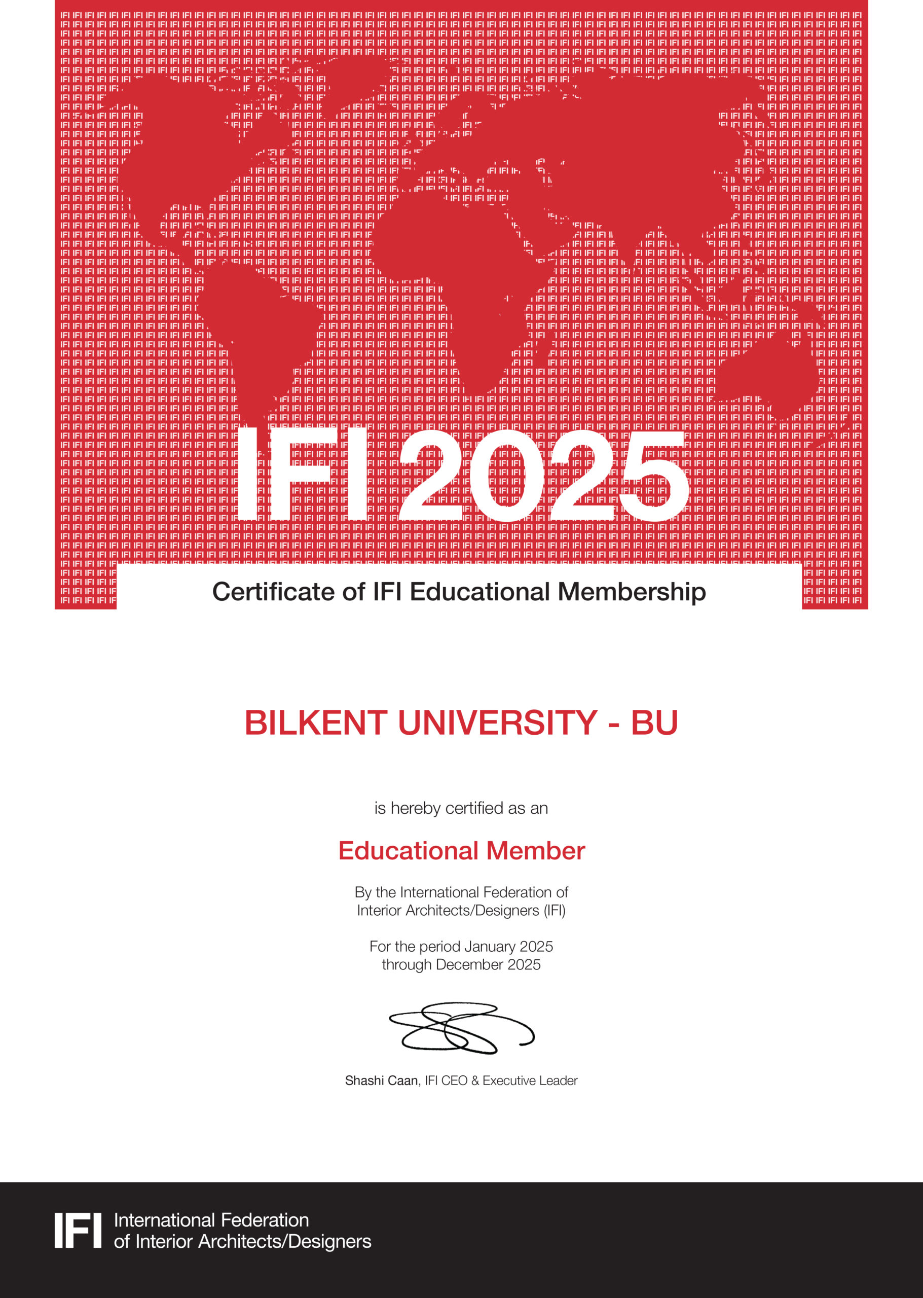 IFI Educational Membership Certificate 2025