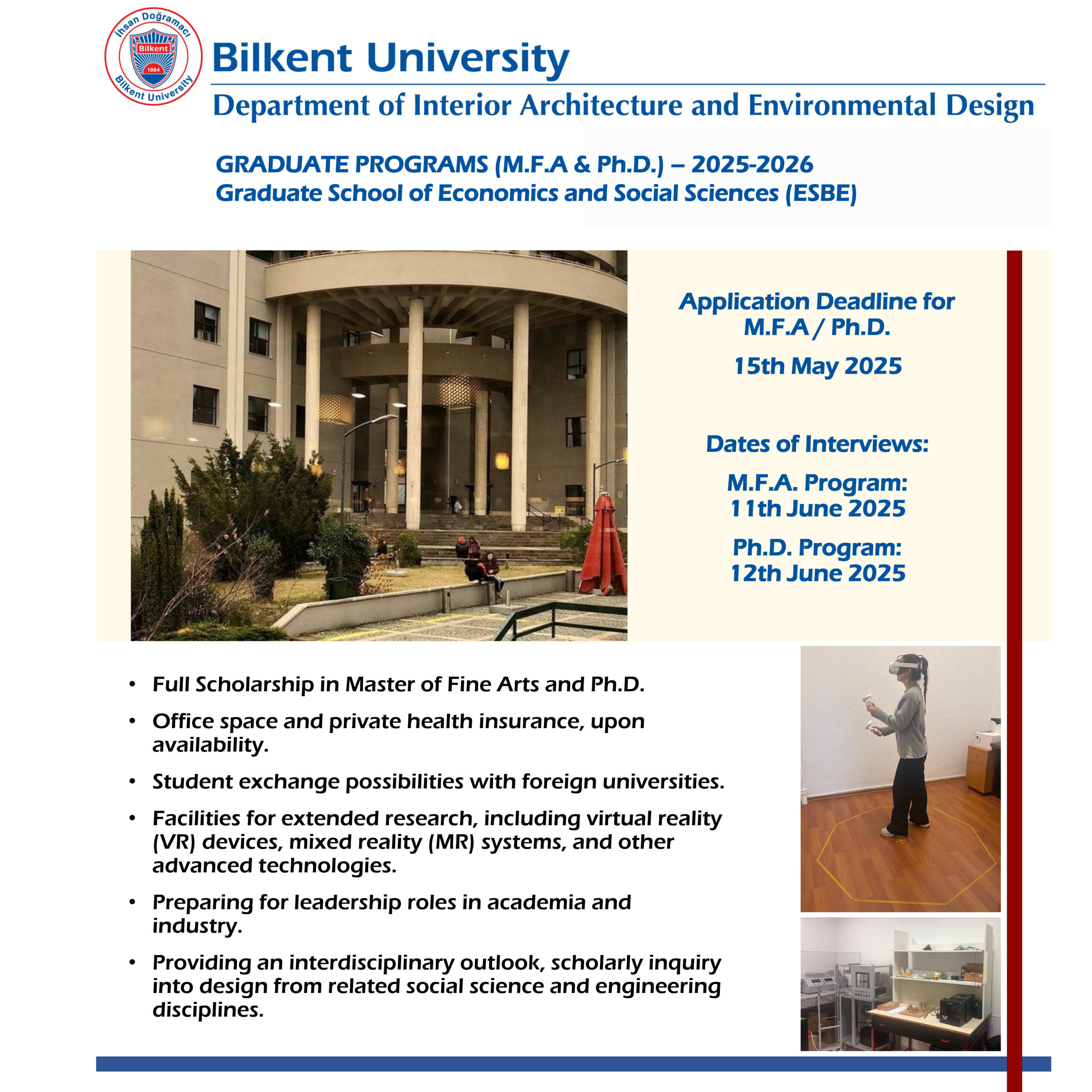 IAED M.F.A and Ph.D. Programs Applications for 2025-2026 Academic Year